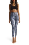 Commando Reptile Embossed Faux Leather Leggings In Blue Snake