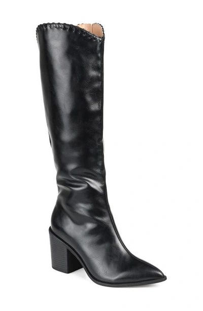 JOURNEE COLLECTION JOURNEE COLLECTION DARIA WHIPSTITCH TALL VEGAN LEATHER WESTERN BOOT