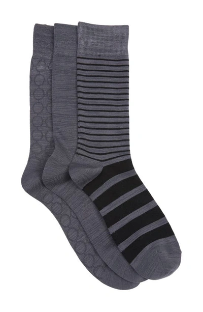 Nordstrom Pack Of 3 Ultra Soft Crew Socks In Charcoal