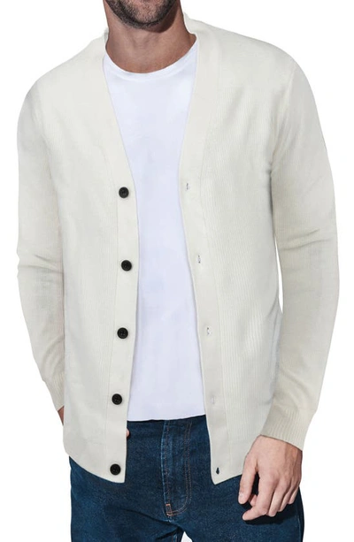 X-ray V-neck Sweater Cardigan In Off White