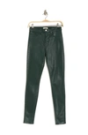 Lagence Marguerite Coated High Waist Skinny Jeans In Evergreen Coated