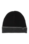 Bruno Magli Cashmere Colorblock Jersey Knit Beanie In 003blkgy