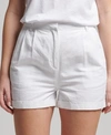 Superdry Women's Studios Shorts Aus Leinen Weiss