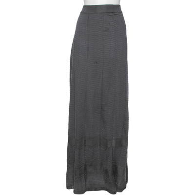 Pre-owned M Missoni Grey Knit Maxi Skirt M