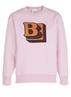BURBERRY BURBERRY LOGO EMBROIDERED RIBBED SWEATER