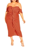 City Chic Trendy Plus Size Va Va Voom Dress In Paprika