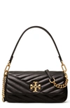 Tory Burch Kira Chevron Small Leather Shoulder Bag In Black