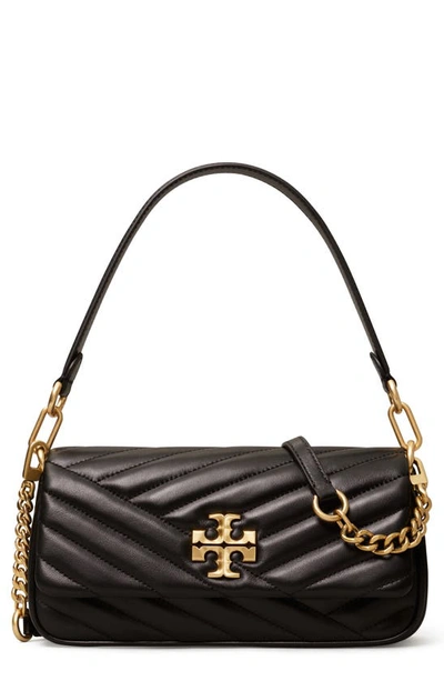 Tory Burch Kira Chevron Small Leather Shoulder Bag In Black