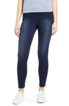 Hue Reversible Denim Leggings In Deep Blue Wash