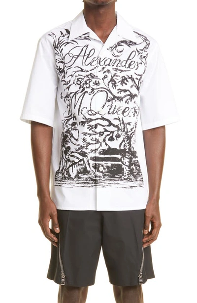 Alexander Mcqueen Shirt With Painted Blake In White/black