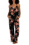 MIDNIGHT BAKERY MOON FLORAL PRINT PAJAMAS