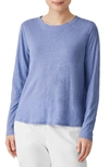 Eileen Fisher Organic Linen Long Sleeve T-shirt In Delphine