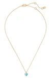Kate Spade Women's Birthstone Goldtone & Cubic Zirconia Pendant Necklace In Aquamarine