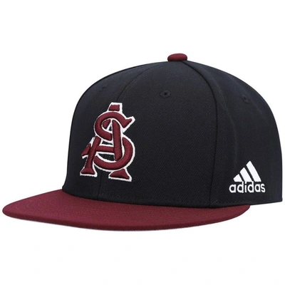 Adidas Originals Adidas Black Arizona State Sun Devils On-field Baseball Fitted Hat In Black,maroon