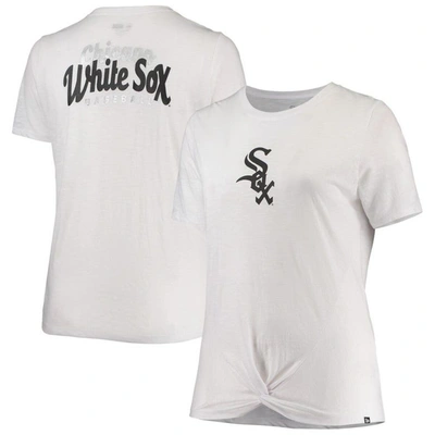 New Era Women's  White Chicago White Sox Plus Size 2-hit Front Knot T-shirt