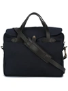 Filson Original Leather-trimmed Twill Briefcase In Blue