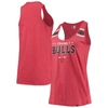 New Era Women's  Heathered Red Chicago Bulls Scoop-neck Racerback Tank Top In Heather Red