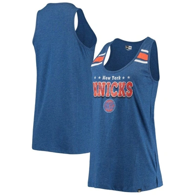 New Era Women's  Blue New York Knicks Scoop-neck Racerback Tank Top