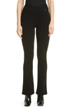 Courrèges Reedition Rib-knit Flared Trousers In Black