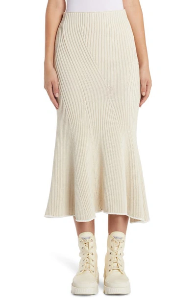 Moncler Genius 2 Moncler 1952 Knitted Midi Skirt In Neutrals
