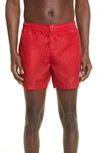 Moncler Red Drawstring Swim Shorts In Red