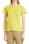 Atm Anthony Thomas Melillo Slub Jersey Schoolboy Crewneck T-shirt In Sunshine