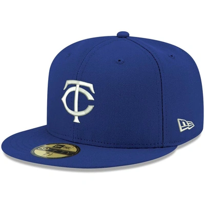 New Era Men's Royal Minnesota Twins Logo White 59fifty Fitted Hat