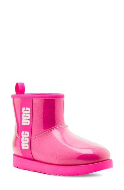 Ugg Classic Mini Waterproof Clear Boot In Taffy Pink