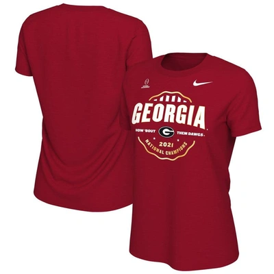 Nike Women's  Red Georgia Bulldogs College Football Playoff 2021 National Champions Seal Celebration