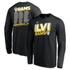 Fanatics Branded Black Los Angeles Rams Super Bowl Lvi Bound Tilted Roster Long Sleeve T-shirt In Black