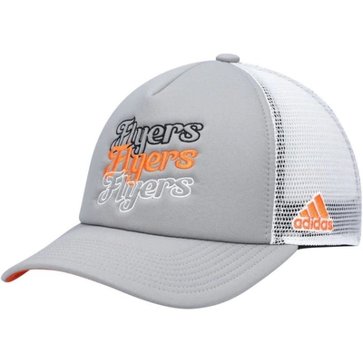 Adidas Originals Women's Gray, White Philadelphia Flyers Foam Trucker Snapback Hat In Gray,white