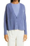 Eileen Fisher V-neck Organic Linen & Cotton Cardigan In Periwinkle