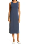 Eileen Fisher Sleeveless Jersey Shift Dress In Ocean