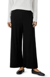 Eileen Fisher High Waist Wide Ankle Pants In Black