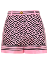 VERSACE VERSACE LA GRECA PRINTED SHORTS