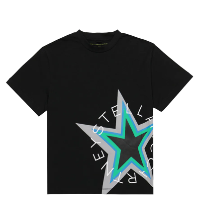 Stella Mccartney Kids' Logo Cotton Jersey T-shirt In Black