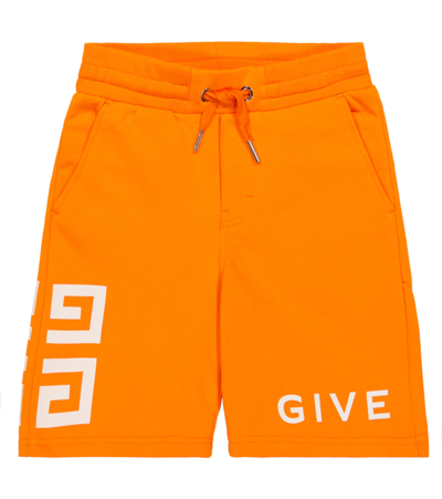 Givenchy Kids' Logo Cotton-blend Shorts In Bright Red
