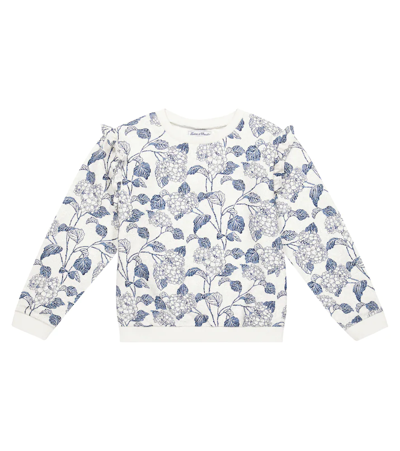 Tartine Et Chocolat Kids' Floral Cotton Sweater In Indigo