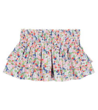 Monnalisa Kids' Floral Muslin Skirt In Multicolor