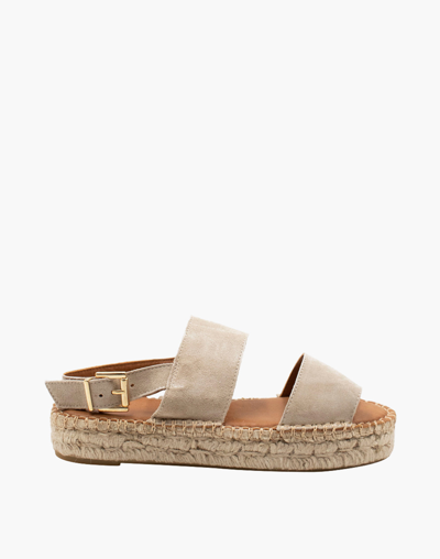 Mw Alohas Leather Double-strap Espadrille Sandals In Camel