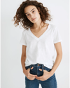 Madewell Whisper Cotton V-neck Tee In Optic White