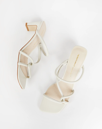Mw Intentionally Blank Leather Willow Sandals In Cream