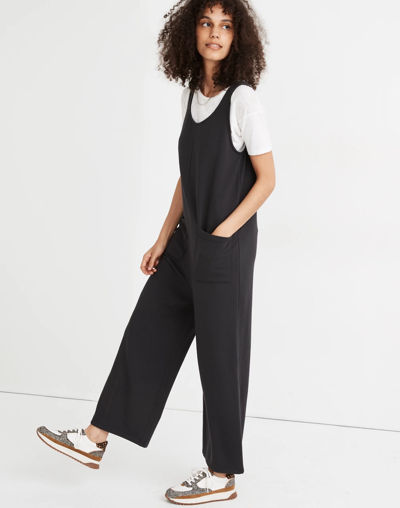 Mw L Superbrushed Pull-on Jumpsuit In Black Coal