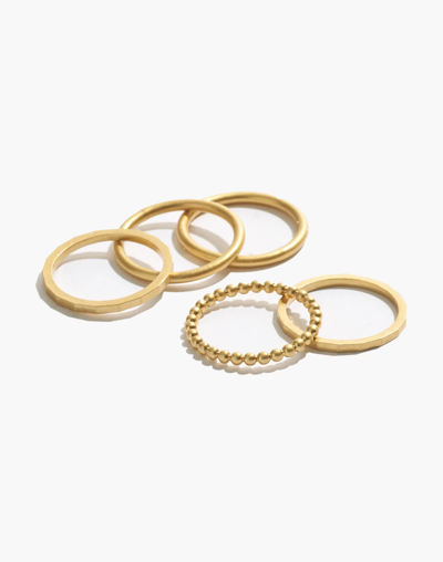 Mw Simple Stacking Ring Set In Vintage Gold