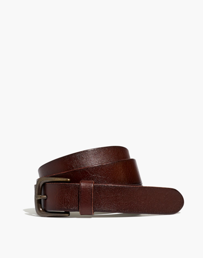 Mw Medium Leather Belt In Rich Brown