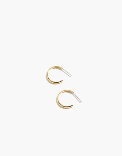 Mw Delicate Collection Demi-fine 14k Plated Small Hoop Earrings In 14k Gold