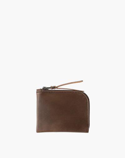 Mw Makr Leather Zip Luxe Wallet In Brown