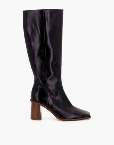Mw Alohas Leather East Knee-high Boots In Black