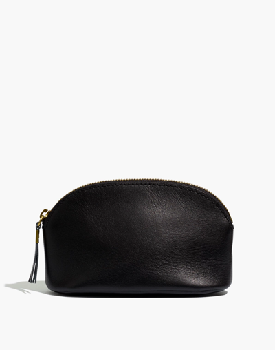 Mw The Leather Makeup Pouch In True Black