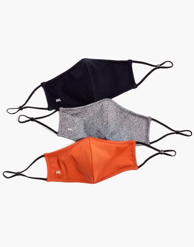 Madewell Three-pack Knit Adjustable Face Masks In True Black